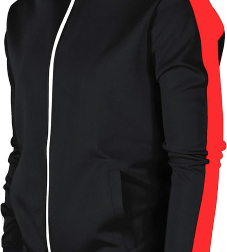Mens Urban Hip Hop Premium Track Jacket - Slim Fit Side Taping Sportswear Urbanwear Streetwear Top