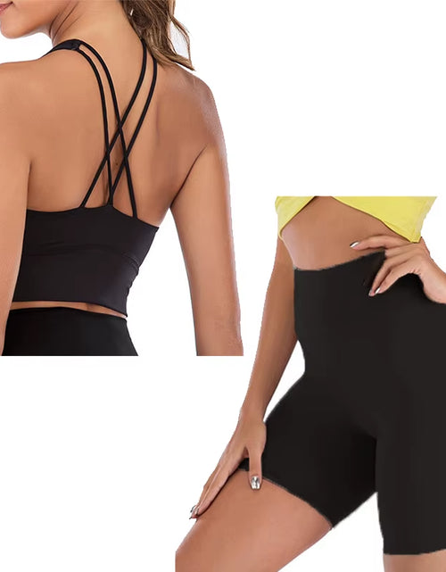 Load image into Gallery viewer, Yoga Shorts Set Women Fitness Set Yoga Outfit for Women 2 Piece Gym Suit Sports Bra Sets Workout Clothes Spandex Sports Clothing
