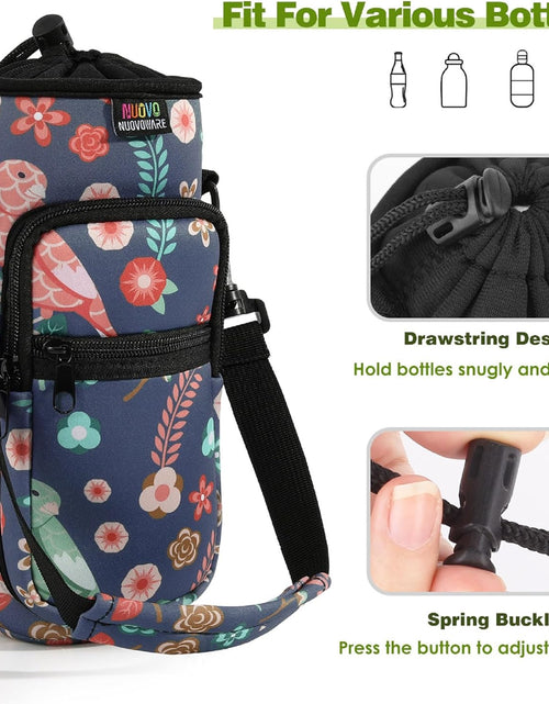Load image into Gallery viewer, Water Bottle Carrier Bag, Bottle Pouch Holder, Adjustable Shoulder Hand Strap 2 Pocket Sling Neoprene Sleeve Sports Water Bottle Accessories for Men Women Kids Hiking Travelling Camping
