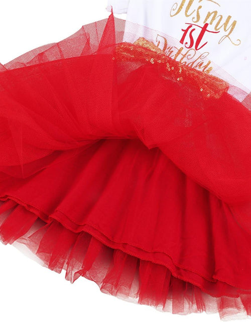 Load image into Gallery viewer, Baby Girls Newborn It&#39;S My 1St/2Nd Birthday Cake Smash Shinny Printed Sequin Bow Tutu Princess Dress
