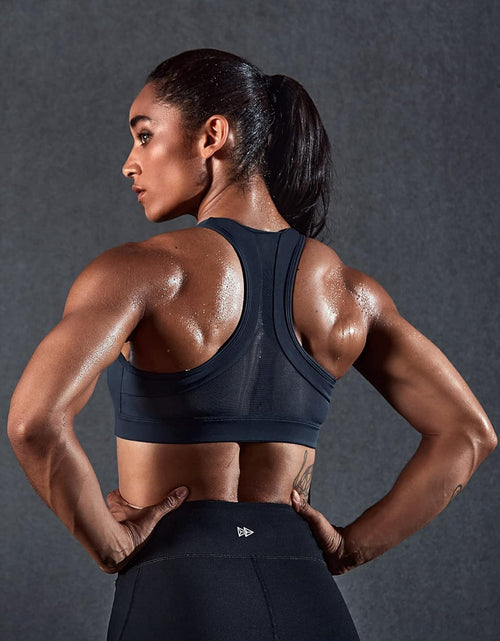 Load image into Gallery viewer, Zip Front Sports Bra - High Impact Sports Bras for Women plus Size Workout Fitness Running
