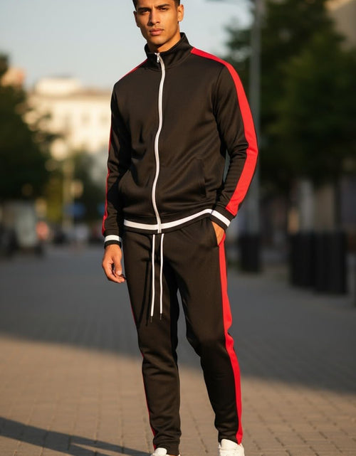 Load image into Gallery viewer, Mens Urban Hip Hop Premium Track Jacket - Slim Fit Side Taping Sportswear Urbanwear Streetwear Top
