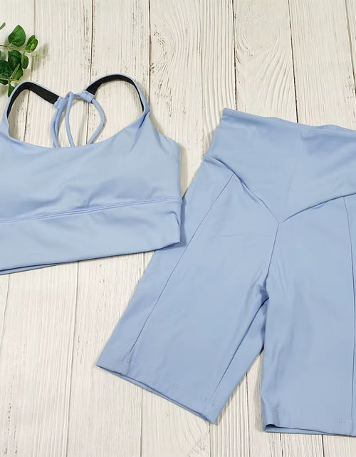 Load image into Gallery viewer, Yoga Shorts Set Women Fitness Set Yoga Outfit for Women 2 Piece Gym Suit Sports Bra Sets Workout Clothes Spandex Sports Clothing
