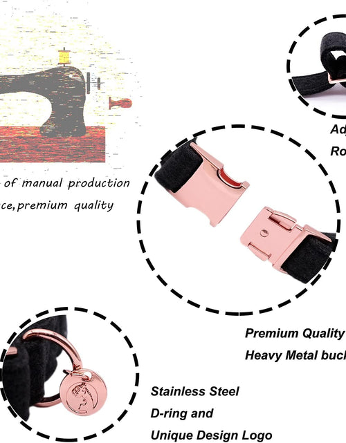 Load image into Gallery viewer, Hemp Cotton Dog Collar with Bow, Black Pet Collar Durable Adjustable Puppy Collar for Small Medium Large Dogs
