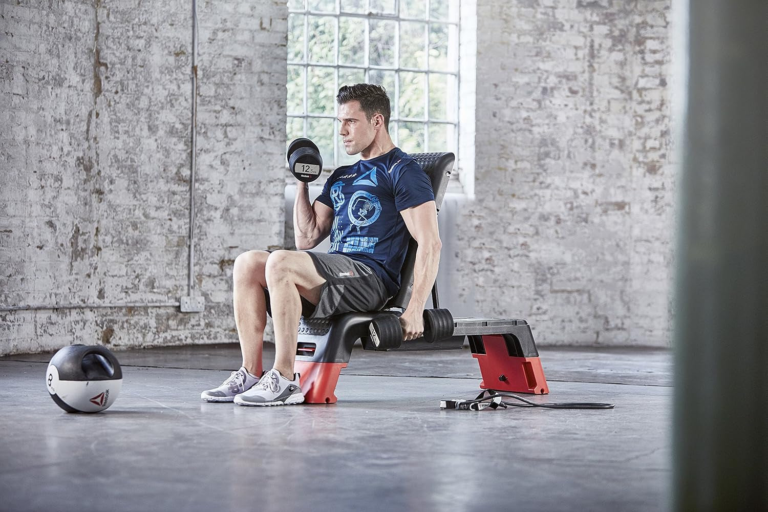 Fitness Multipurpose Adjustable Aerobic and Strength Training Workout Deck with Incline and Decline Bench Configurations