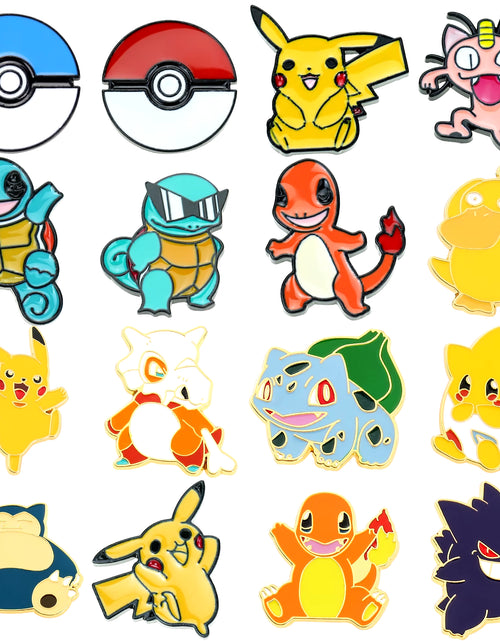 Load image into Gallery viewer, Anime Brooch Pins for Backpack Brooch Pokeball Gengar Meowth Pikachu Squirtle Cute Enamel Pin Kids Gift Accessories
