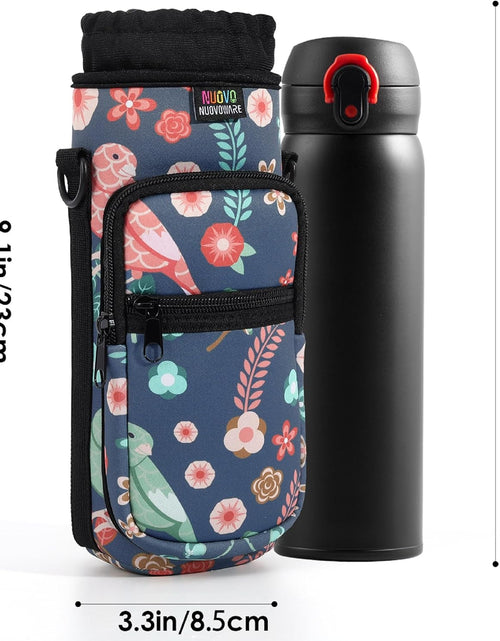 Load image into Gallery viewer, Water Bottle Carrier Bag, Bottle Pouch Holder, Adjustable Shoulder Hand Strap 2 Pocket Sling Neoprene Sleeve Sports Water Bottle Accessories for Men Women Kids Hiking Travelling Camping
