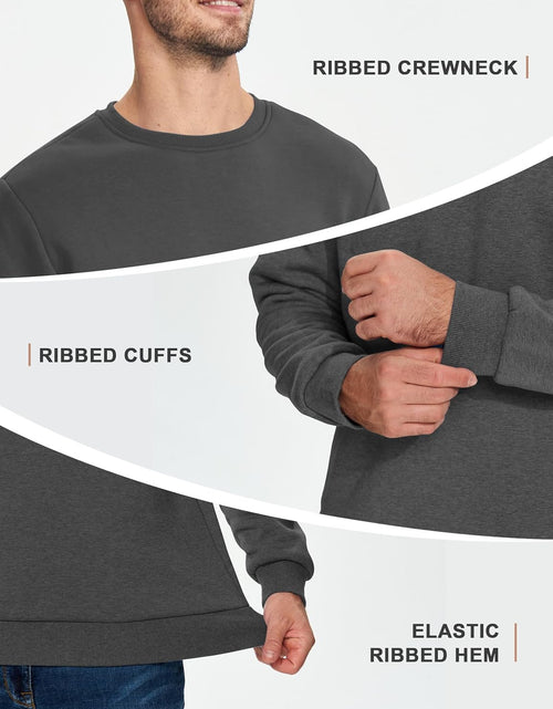 Load image into Gallery viewer, Men&#39;S Fleece Sweatshirts Warm Sherpa Lined Heavy Thicken Underwear Winter Crewneck Pullover Tops Shirts
