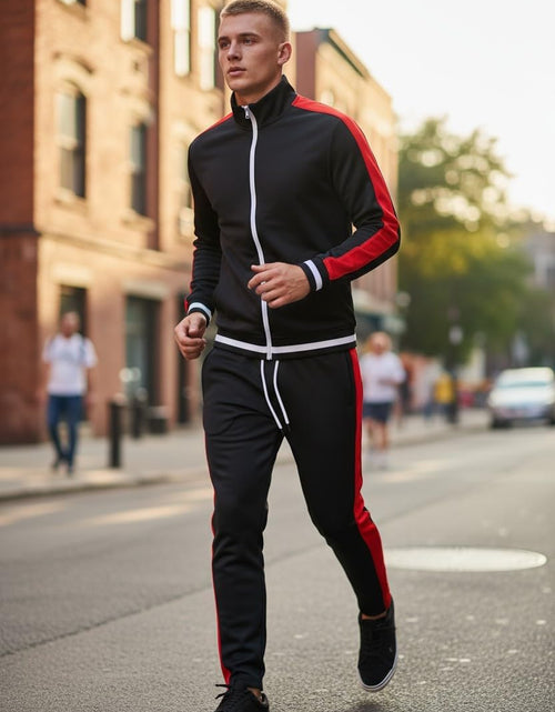 Load image into Gallery viewer, Mens Urban Hip Hop Premium Track Jacket - Slim Fit Side Taping Sportswear Urbanwear Streetwear Top
