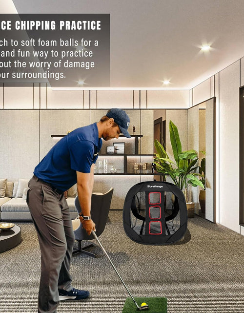 Load image into Gallery viewer, Pop-Up Golf Chipping Net Set - Foldable Training Kit with 2 Hitting Mats, 6 Practice Balls, 6 Foam Balls - Ultimate Golf Gift &amp; Target Chipping Aids
