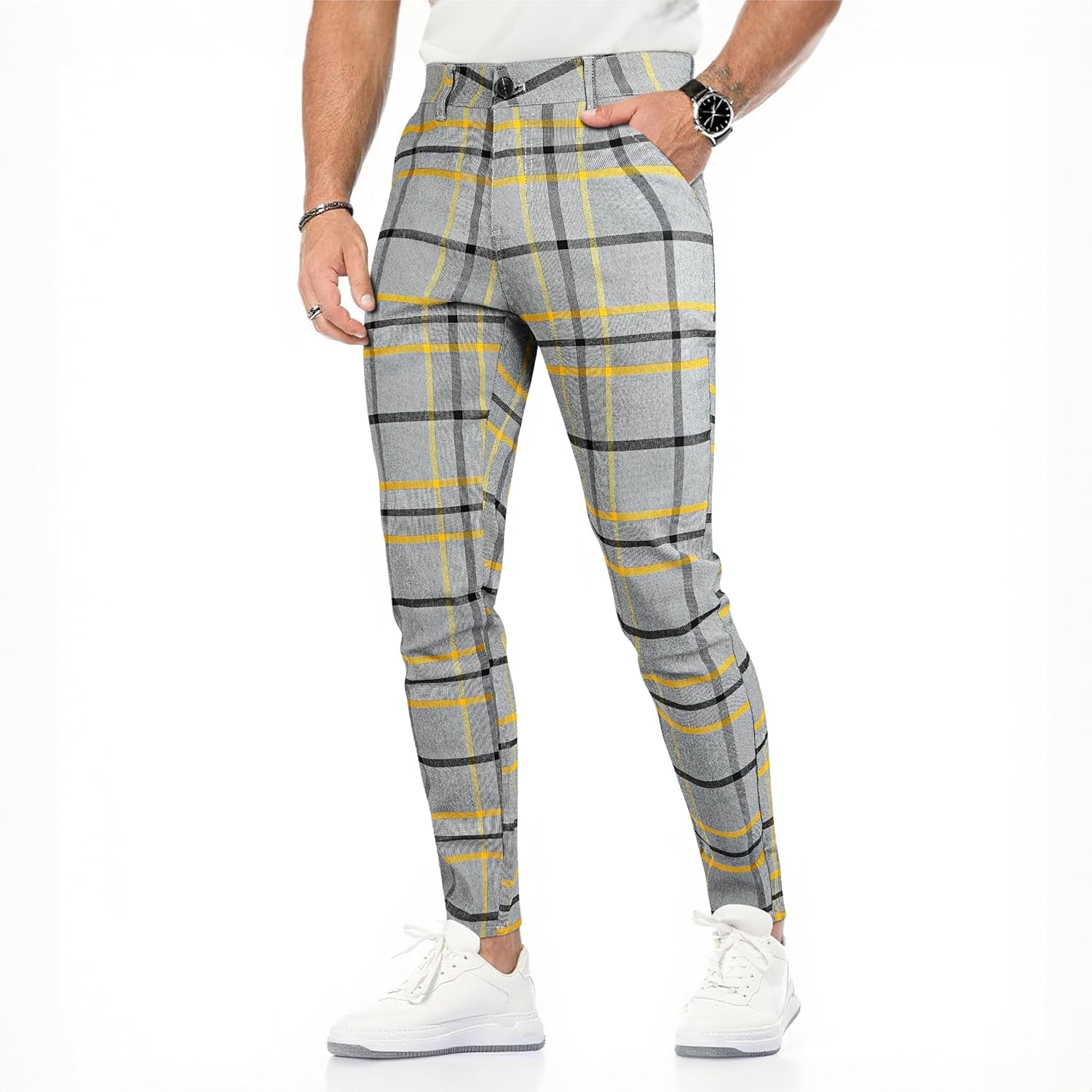 Mens Casual Pants Slim Fit Stretch Pants for Men