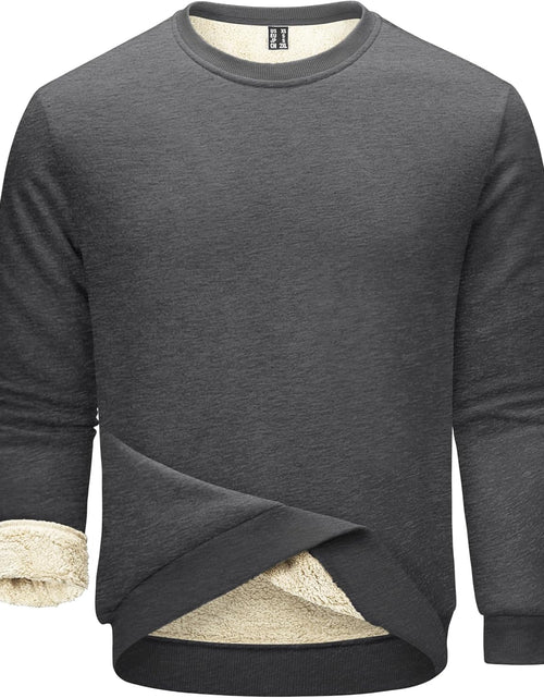 Load image into Gallery viewer, Men&#39;S Fleece Sweatshirts Warm Sherpa Lined Heavy Thicken Underwear Winter Crewneck Pullover Tops Shirts
