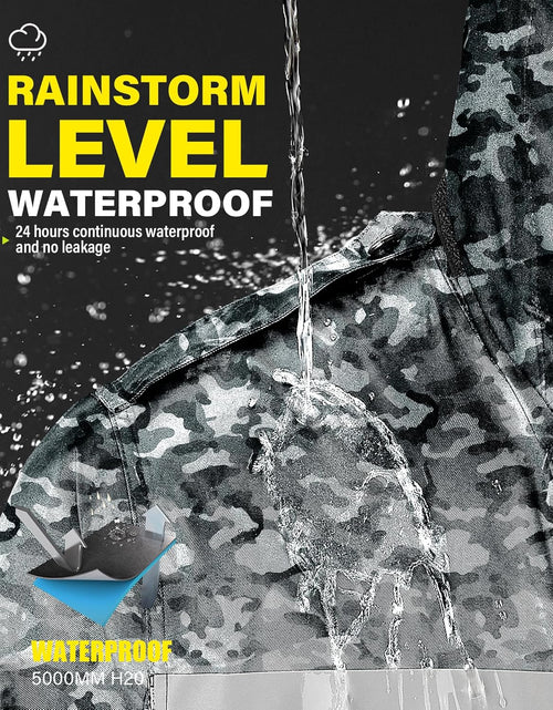 Load image into Gallery viewer, Raincoat Waterproof Long Rain Jacket Lightweight Rainwear Reflective with Packable Hood for Men Women Adults
