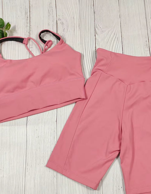 Load image into Gallery viewer, Yoga Shorts Set Women Fitness Set Yoga Outfit for Women 2 Piece Gym Suit Sports Bra Sets Workout Clothes Spandex Sports Clothing
