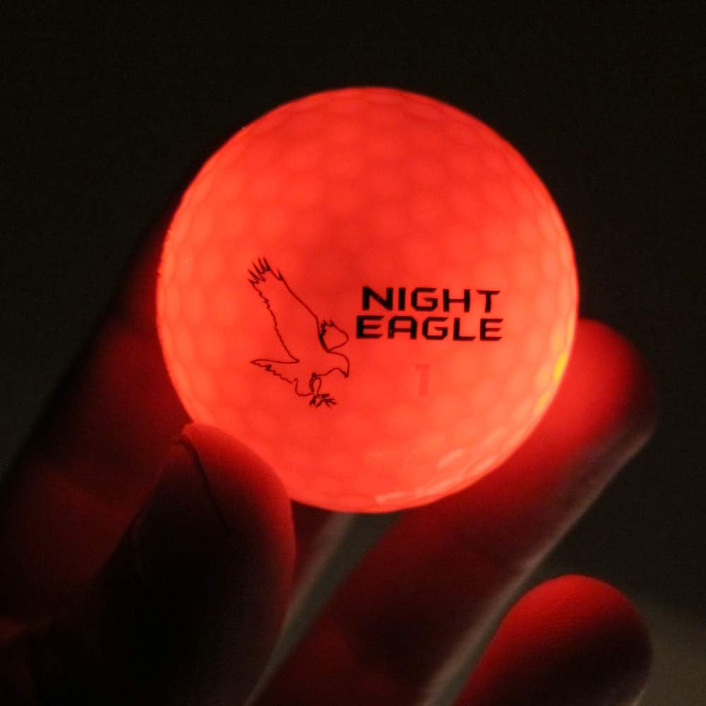 Light up LED Golf Balls (6 Ball Pack) - Professional Glowing Golf Balls with Internal LED Lights