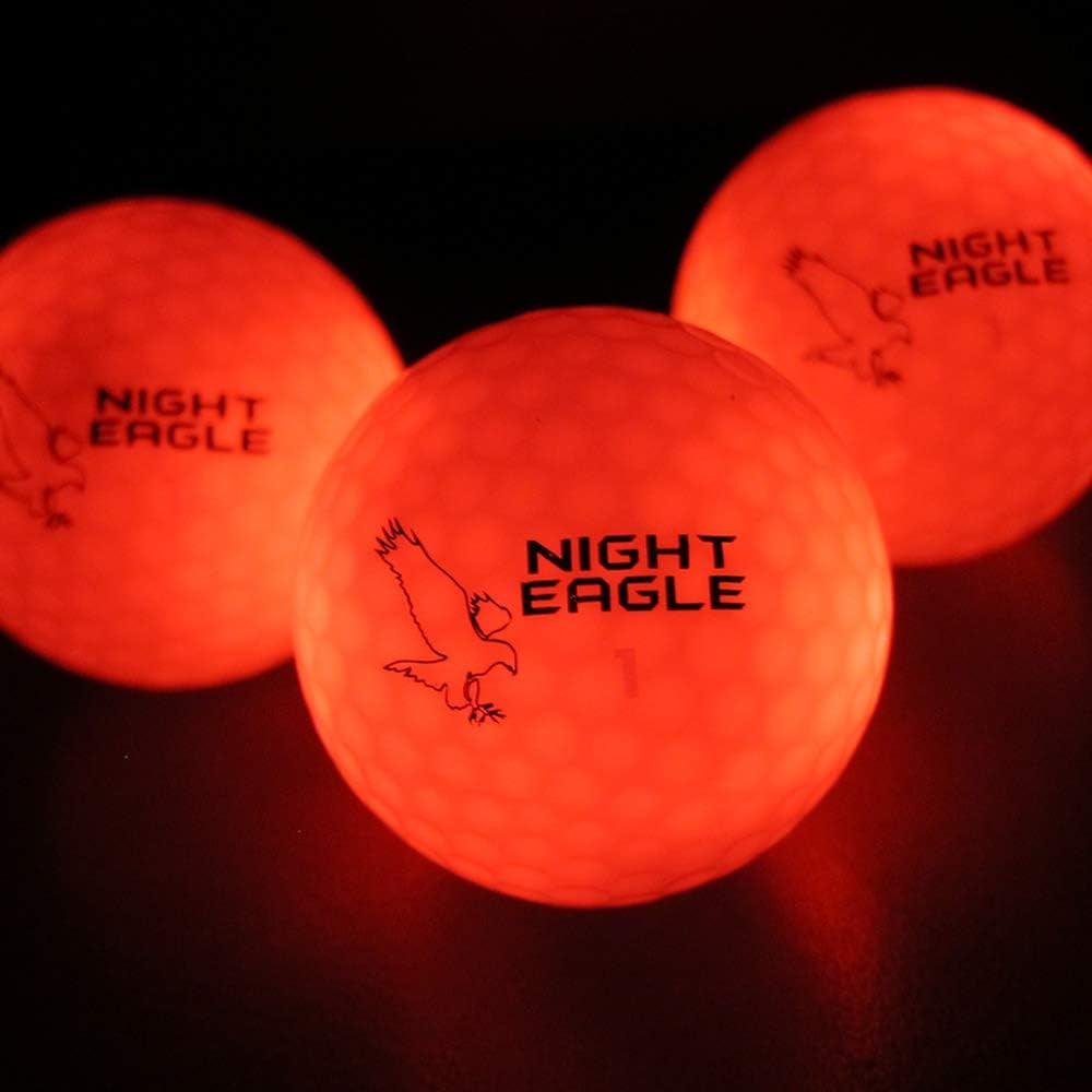 Light up LED Golf Balls (6 Ball Pack) - Professional Glowing Golf Balls with Internal LED Lights