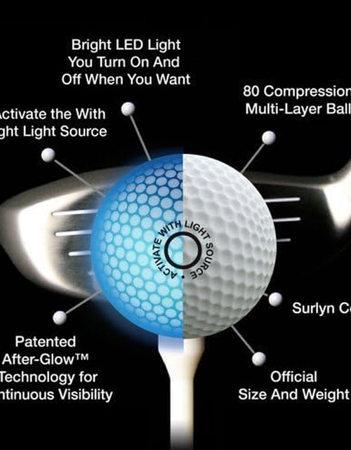 Load image into Gallery viewer, Light up LED Golf Balls (6 Ball Pack) - Professional Glowing Golf Balls with Internal LED Lights
