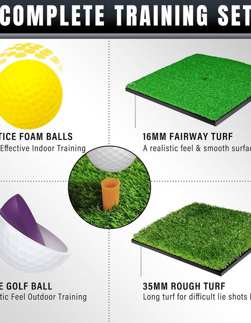 Load image into Gallery viewer, Pop-Up Golf Chipping Net Set - Foldable Training Kit with 2 Hitting Mats, 6 Practice Balls, 6 Foam Balls - Ultimate Golf Gift &amp; Target Chipping Aids
