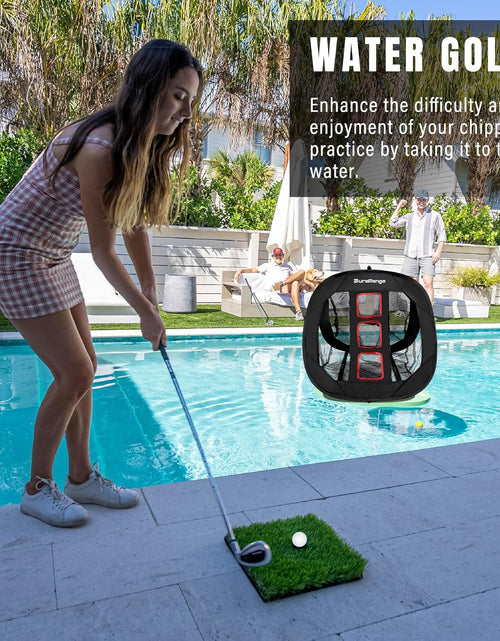 Load image into Gallery viewer, Pop-Up Golf Chipping Net Set - Foldable Training Kit with 2 Hitting Mats, 6 Practice Balls, 6 Foam Balls - Ultimate Golf Gift &amp; Target Chipping Aids
