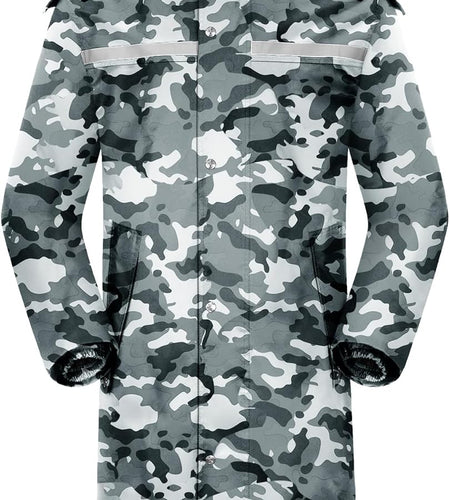 Raincoat Waterproof Long Rain Jacket Lightweight Rainwear Reflective with Packable Hood for Men Women Adults
