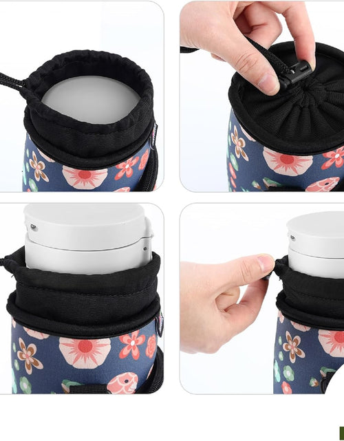 Load image into Gallery viewer, Water Bottle Carrier Bag, Bottle Pouch Holder, Adjustable Shoulder Hand Strap 2 Pocket Sling Neoprene Sleeve Sports Water Bottle Accessories for Men Women Kids Hiking Travelling Camping
