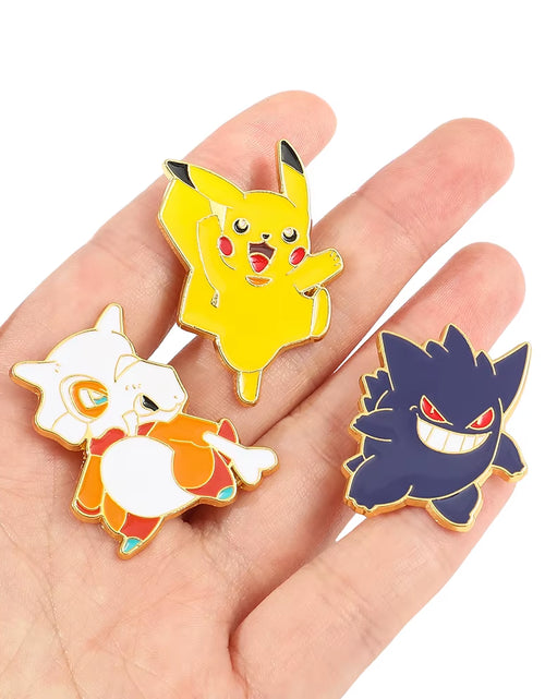 Load image into Gallery viewer, Anime Brooch Pins for Backpack Brooch Pokeball Gengar Meowth Pikachu Squirtle Cute Enamel Pin Kids Gift Accessories

