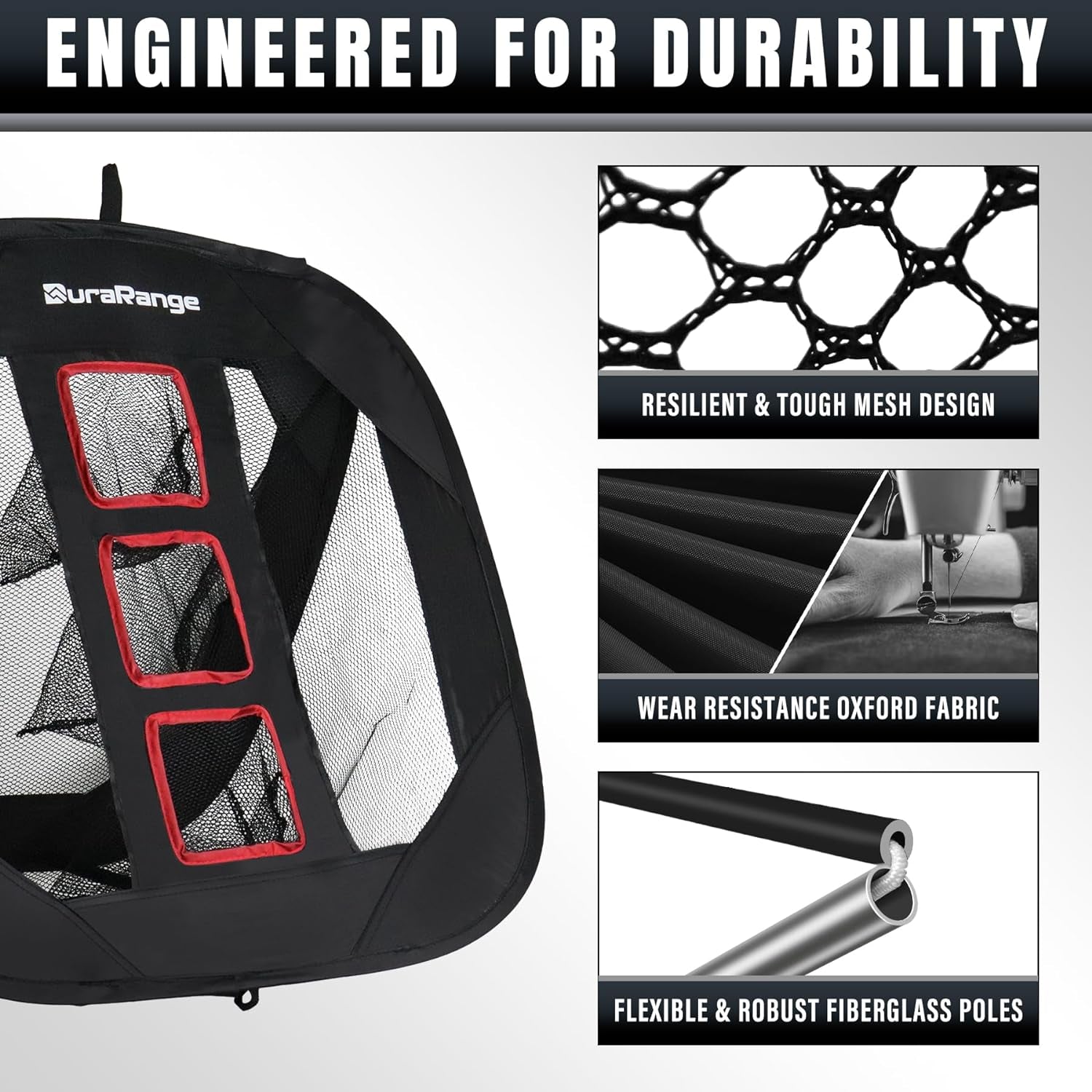 Pop-Up Golf Chipping Net Set - Foldable Training Kit with 2 Hitting Mats, 6 Practice Balls, 6 Foam Balls - Ultimate Golf Gift & Target Chipping Aids