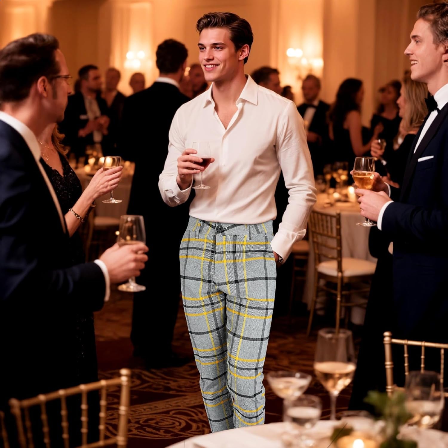 Mens Casual Pants Slim Fit Stretch Pants for Men